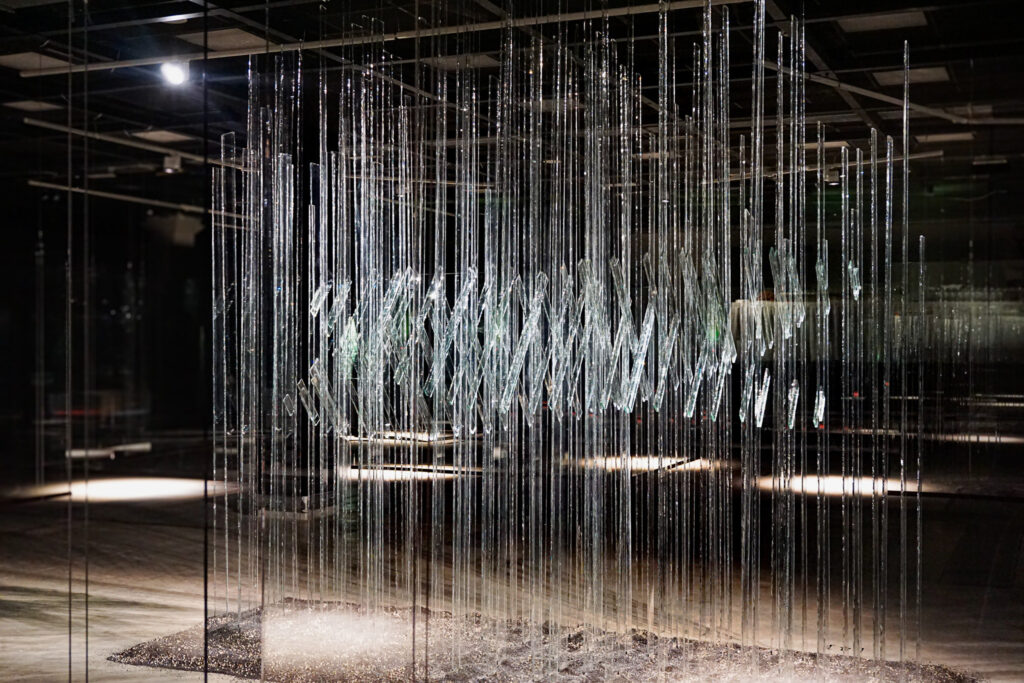 clear float glass art installations