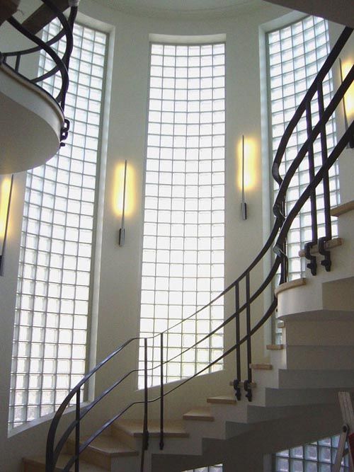 Glass Brick Staircase Walls