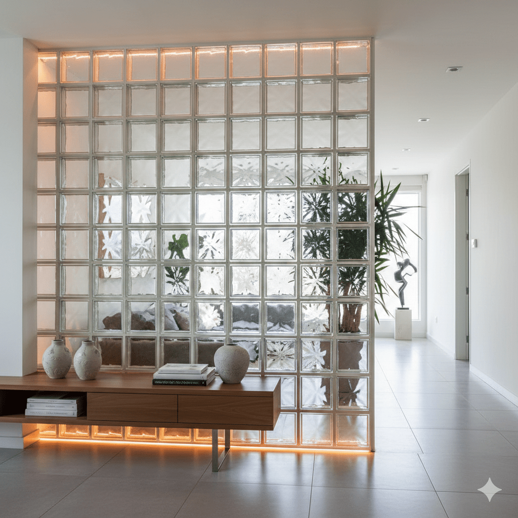 solid glass bricks Feature Walls
