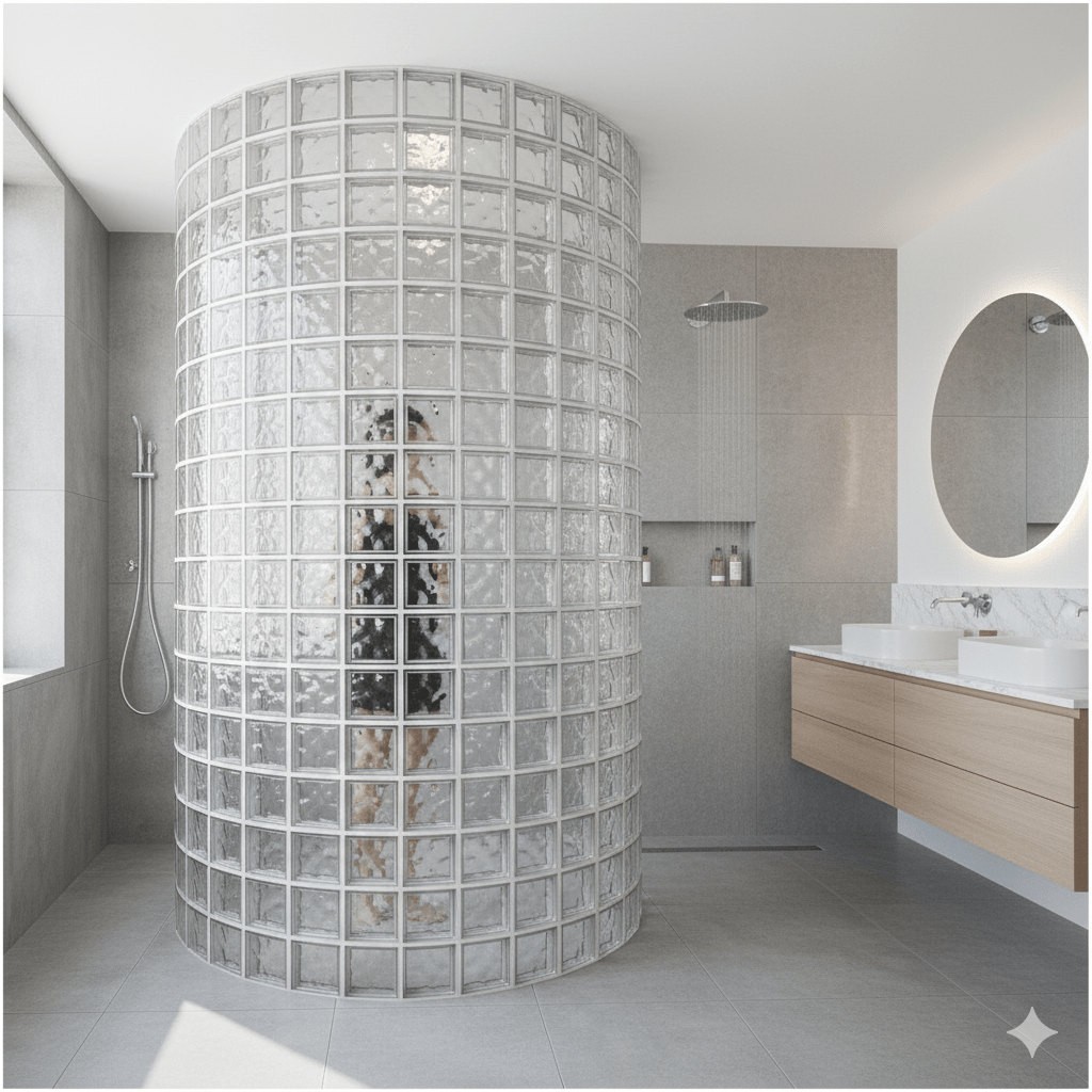 solid glass bricks Bathroom & Shower Partitions