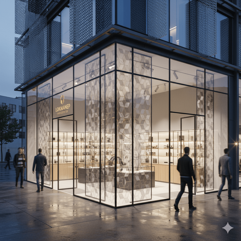 silkscreen glass in Retail Storefronts, Displays & Brand Identity Panels