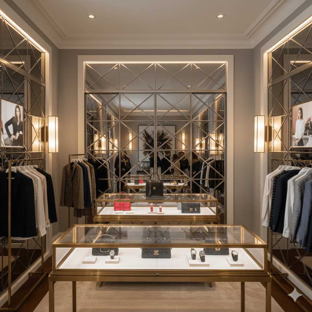 v groove mirror in Retail Stores & Display Walls