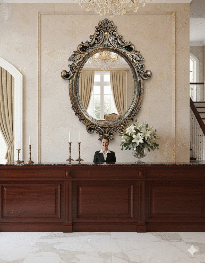 antique mirror in Hotel Lobbies, Lounges & Reception Counters