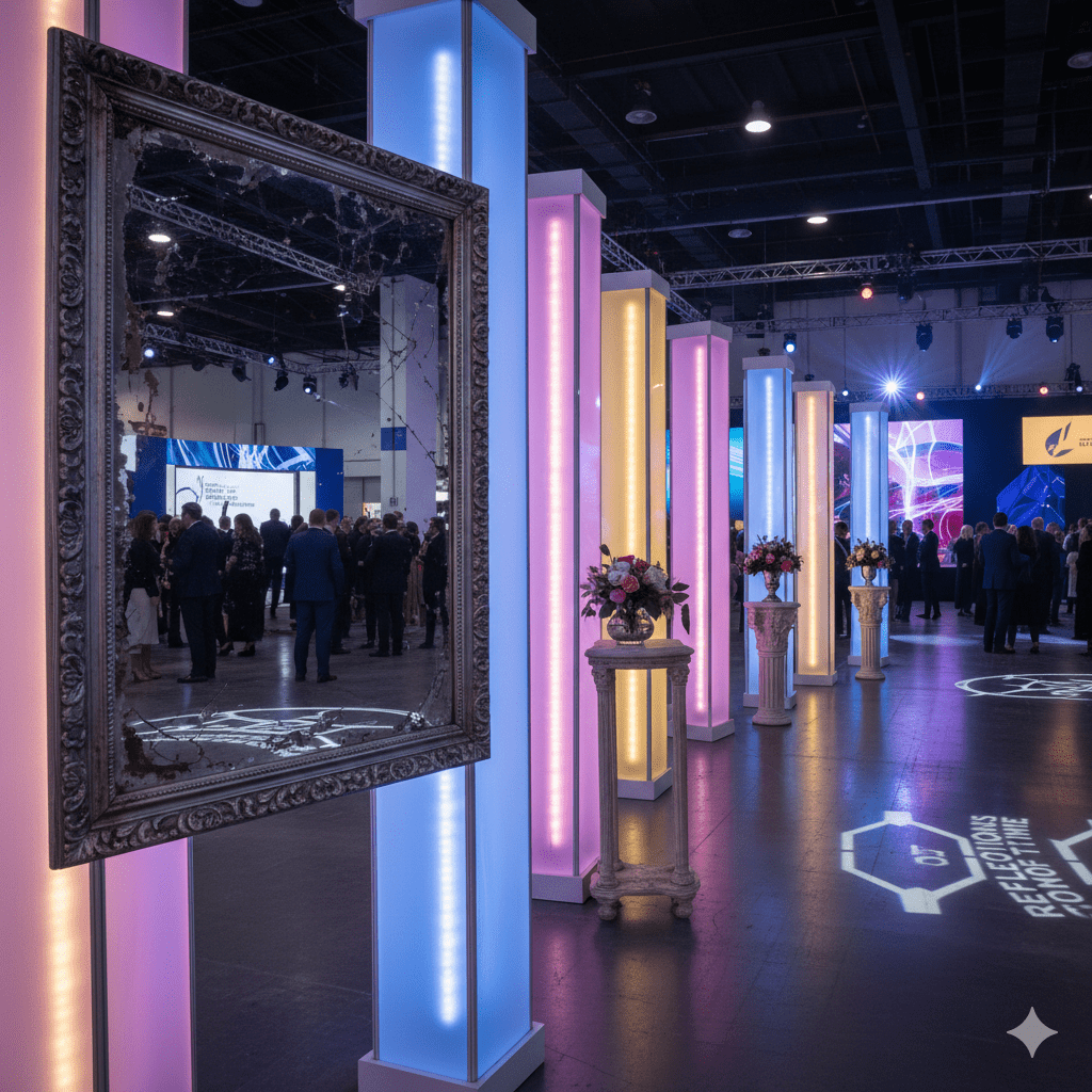 antique mirror in LED-Lit Decorative Pillars for Events & Exhibitions