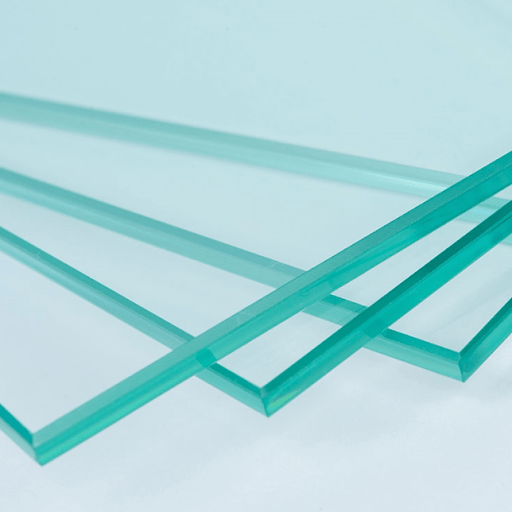 Transparent glass sheets stacked together